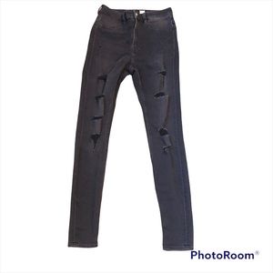 H&M Divided Skinny Stretch Distressed Jeans size 6